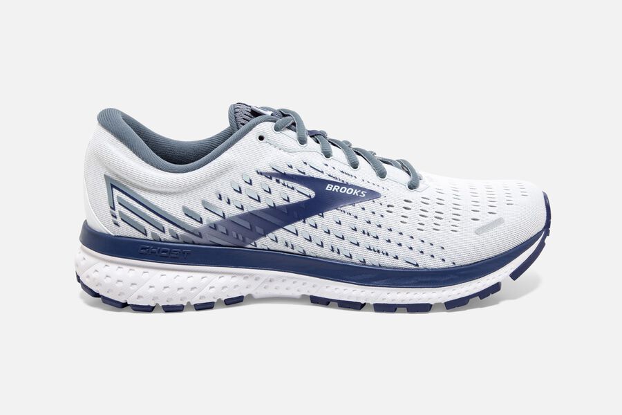 Brooks Herren Ghost 13 Laufschuhe Weiß/Grau/Tiefes Sale 161-653480